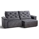 Ver imagem 5 de Sofá com Chaise Sirius 2 Lugares Retrátil e Reclinável 290cm Cinza
