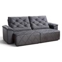 Ver imagem 3 de Sofá com Chaise Sirius 2 Lugares Retrátil e Reclinável 290cm Cinza