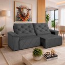 Ver imagem 1 de Sofá com Chaise Sirius 2 Lugares Retrátil e Reclinável 290cm Cinza