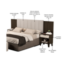 Ver imagem 2 de Cabeceira Estofada Elena Ajustável para 140/160cm Box Casal/queen com Mesa de Cabeceira