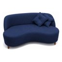 Ver imagem 4 de Sofá Orgânico Curvo 2 Lugares Tecido Bouclê - Seleguim Decor:azul