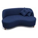 Ver imagem 3 de Sofá Orgânico Curvo 2 Lugares Tecido Bouclê - Seleguim Decor:azul