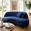 Ver imagem 5 de Sofá Orgânico Curvo 2 Lugares Tecido Bouclê - Seleguim Decor:azul