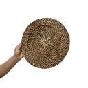 Ver imagem 6 de Kit 24 Sousplats Redondos Marrom-Claro 32 cm Bambu e Rattan