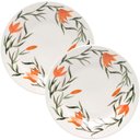 Ver imagem 1 de Kit Jogo Prato Sobremesa Lanche 4pçs 4 Pessoas Lírios 18cm