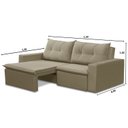 Ver imagem 3 de Sofá Retrátil 2 lugares 1,80m Luana Suede Bege Madelina Decor