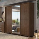 Ver imagem 1 de Guarda-Roupa Casal 3 Portas com Espelho New Fortuno Robel Jacarandá Madeirado