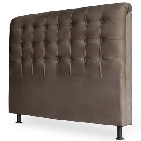 Cabeceira Estofada Cama Box Casal Louise 140cm Suede Marrom - Desk Design