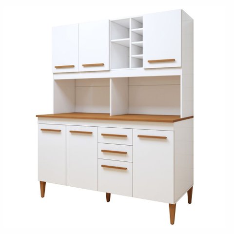 Kit de Cozinha Toronto 7 Portas 2 Gavetas - Kaiki Móveis Branco
