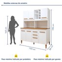 Ver mais imagens de Kit de Cozinha Toronto 7 Portas 2 Gavetas - Kaiki Móveis Branco