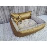 Cama G Dourada e Bege Pet Colchão para Cachorro G Caminha Caes e Gatos Personalizada com Nomes - 7