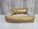 Ver imagem 2 de Cama G Dourada e Bege Pet Colchão para Cachorro G Caminha Caes e Gatos Personalizada com Nomes