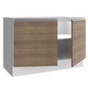 Ver imagem 3 de Balcão Gabinete de Pia Armário de Cozinha 120 cm 2 Portas Branco/Rustic Glamy Madesa