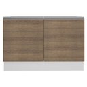Ver imagem 4 de Balcão Gabinete de Pia Armário de Cozinha 120 cm 2 Portas Branco/Rustic Glamy Madesa