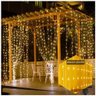 Cortina Natal Branco Quente 120 Lâmpadas Iluminação Natalina Decoração Enfeite Led Festa Luz Sala Lu - 5