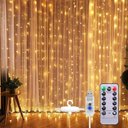 Ver imagem 3 de Cortina Natal Branco Quente 120 Lâmpadas Iluminação Natalina Decoração Enfeite Led Festa Luz Sala Lu