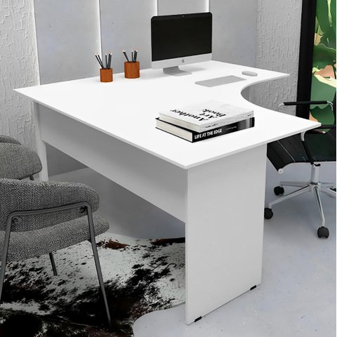 Mesa Escrivaninha em L 160cm X 60cm Pés Painel F5 Office