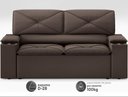 Ver imagem 4 de Sofá com Porta Copos Retrátil e Reclinável Pop 1,54m Velosuede Chocolate - Netsofas