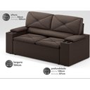 Ver imagem 2 de Sofá com Porta Copos Retrátil e Reclinável Pop 1,54m Velosuede Chocolate - Netsofas