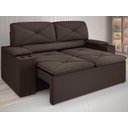 Ver imagem 1 de Sofá com Porta Copos Retrátil e Reclinável Pop 1,54m Velosuede Chocolate - Netsofas