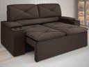 Ver imagem 1 de Sofá com Porta Copos Retrátil e Reclinável Pop 1,54m Velosuede Chocolate - Netsofas