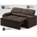Ver imagem 3 de Sofá com Porta Copos Retrátil e Reclinável Pop 1,54m Velosuede Chocolate - Netsofas