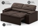 Ver imagem 3 de Sofá com Porta Copos Retrátil e Reclinável Pop 1,54m Velosuede Chocolate - Netsofas