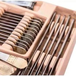 Faqueiro Luxuoso Inox 84 Peças Banhando A Ouro 24K - 3