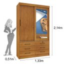Ver imagem 4 de Guarda Roupa 2 Portas 6 Gavetas com Espelho Chicago - Tcil Móveis - Cinamomo