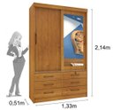 Ver imagem 4 de Guarda Roupa 2 Portas 6 Gavetas com Espelho Chicago - Tcil Móveis - Cinamomo