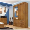 Ver imagem 1 de Guarda Roupa 2 Portas 6 Gavetas com Espelho Chicago - Tcil Móveis - Cinamomo