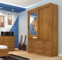 Ver imagem 1 de Guarda Roupa 2 Portas 6 Gavetas com Espelho Chicago - Tcil Móveis - Cinamomo