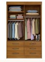 Ver imagem 3 de Guarda Roupa 2 Portas 6 Gavetas com Espelho Chicago - Tcil Móveis - Cinamomo