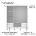 Ver imagem 5 de Guarda-Roupa Casal Madesa Lyon Plus 3 Portas de Correr com Espelhos 4 Gavetas com Pés Branco Cor:Bra