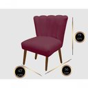 Ver imagem 2 de Cadeira Pétala Flor para Sala de Estar Penteadeira Salão Suede Bordô