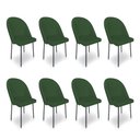 Ver imagem 1 de Kit 8 Cadeiras Poltrona de Jantar Ariel Suede Verde Pés de Ferro Preto - Pallazio