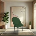 Ver imagem 2 de Kit 8 Cadeiras Poltrona de Jantar Ariel Suede Verde Pés de Ferro Preto - Pallazio