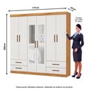 Ver imagem 4 de Guarda-Roupa Casal Medelin 6 Portas 4 Gavetas com Espelho Multimóveis CR35557 Cinamomo/Off White