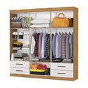 Ver imagem 5 de Guarda-Roupa Casal Medelin 6 Portas 4 Gavetas com Espelho Multimóveis CR35557 Cinamomo/Off White