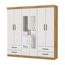 Ver imagem 2 de Guarda-Roupa Casal Medelin 6 Portas 4 Gavetas com Espelho Multimóveis CR35557 Cinamomo/Off White