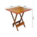 Ver imagem 2 de Mesa Dobravel Em Madeira Robusta 70X70 Red - Marrom