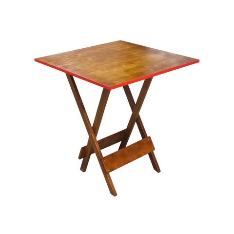 Mesa Dobravel Em Madeira Robusta 70X70 Red - Marrom