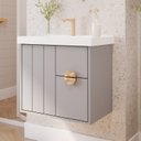 Ver imagem 1 de Gabinete para Banheiro 60cm com 1 Porta 2 Gavetas e Cuba de Embutir Copenhague