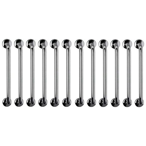 Barra de Apoio 60cm Aço Inox Kit 12 Uni Acessibilidade Criança Idoso Gestante Banheiro Box Suporte R