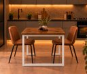 Ver imagem 4 de Mesa de Jantar Reforçada Industrial 180x80cm Tampo Marrom Pés Branco