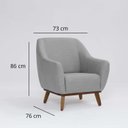 Ver imagem 2 de Poltrona Tecido Linho Base Madeira Paloma