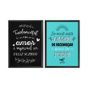 Ver imagem 1 de Kit 2 Quadros para Decoração Frases Amor Sala Quarto