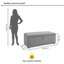 Ver imagem 4 de Puff Baú King Base Madeira Maciça 193cm Slim
