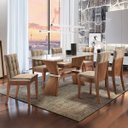 Ver imagem 1 de Conjunto Mesa Texas Tampo Slim Vidro Plus 6 Cadeiras Paris Cel Móveis