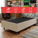 Ver imagem 4 de Base Cama Box Solteiro Otto Suede Bege para Colchão 188x88x39cm Dobrável Reforçada - Arkell